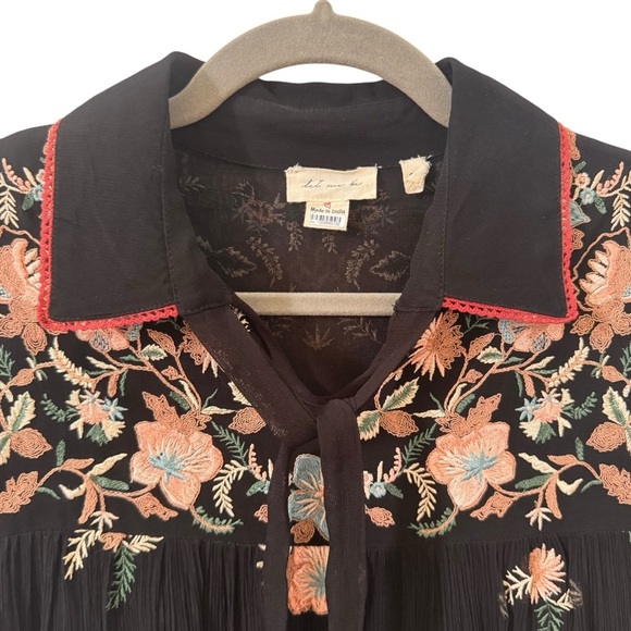 Anthropologie Let Me Be Vivian Floral Dress Boho Embroidered Floral Size Small - Picture 8 of 16